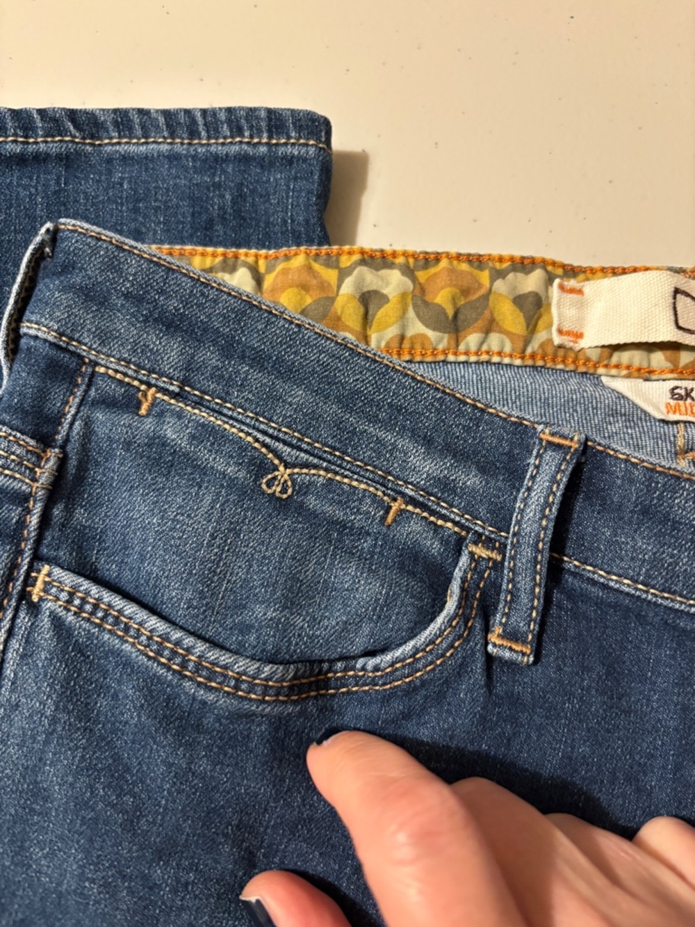 Dittos Medium Wash Skinny Jeans Size 26 Embroidered Elevated Casual Cottagecore - Picture 4 of 10